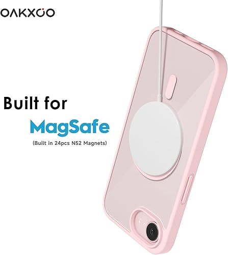 Miniatura 10 de oakxco Hybird - Funda magnética transparente compatible con Magsafe, delgada, transparente, no amarillenta, parachoques de silicona suave y cubierta