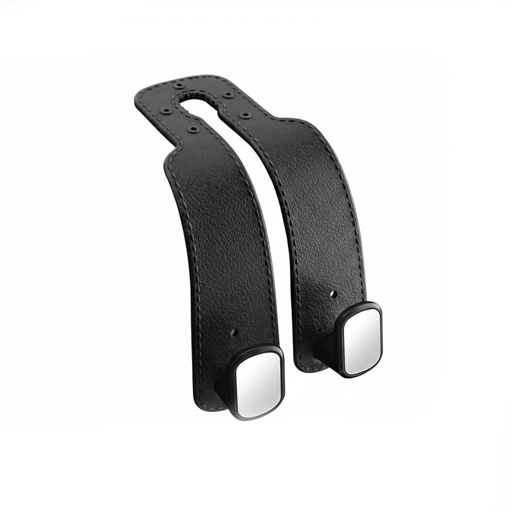 Bairuibin Normal Car Headrest Hook For Polestar 3 (P519 2024-2025 2026), Suede Leather Seat Organizer Hanger, Double Hook Stable And Anti-Shake, Hands-Free, Robust Interior Storage Design,Black