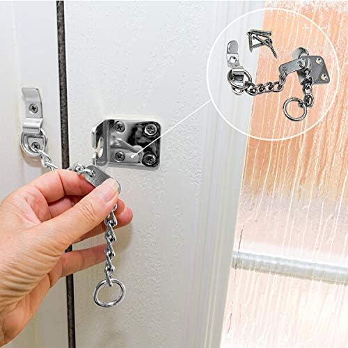 XFORT® Door Chain Polished Chrome, Narrow Design Door Limiter, External and Internal Door Restrictor for Wooden and UPVC Doors, Additional Front Door Security for Safer Caller Identification.