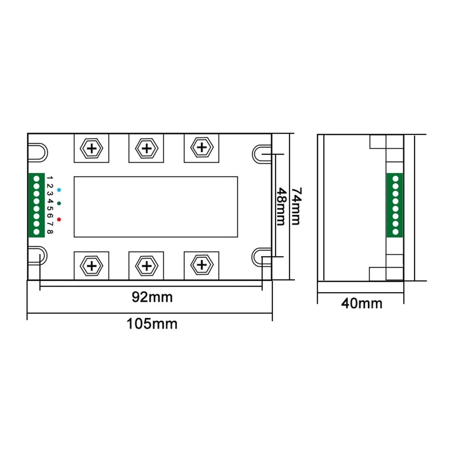 Módulo regulador de Voltaje CA trifásico 60A-200A, regulador de Potencia, tiristor, relé de Estado sólido(40A)