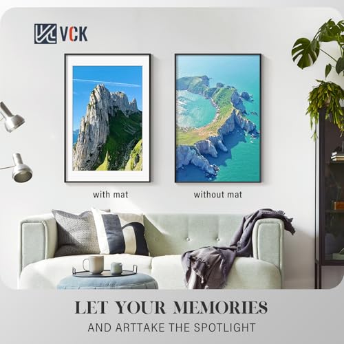 Image of VCK 24x36 Poster Frame, Black Metal - Matted to 20x30, for Artwork