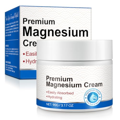 Magnesium Cream Moisturising Body Lotion with Almond Oil Lavender and Vitamin E Fast-Absorbing Formula for Daily Skin Care 90G