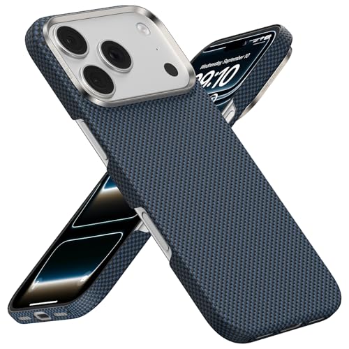 BENKS Ultra Dünn für iPhone 17 Pro Hülle für MagSafe Aus Dupont Kevlar Aramidfaser Gefertigt Handyhülle iPhone 17 Pro Case Stoßfest Kratzfest Slim iPhone Hülle Sternenlicht Blau