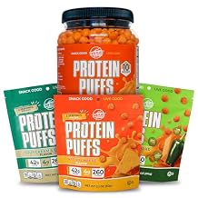Twin Peaks Low Carb, Keto Friendly Protein Puffs, 3 Bags of Assorted Flavor Puffs + 1 Jug Nacho Cheese Flavor Puffs