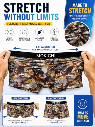 Image of Men's Printed Trunks, Pack of 2 | Abstract Geometric Design | Stretchable Elastic Waistband | Comfortable Regular Fit Underwear
