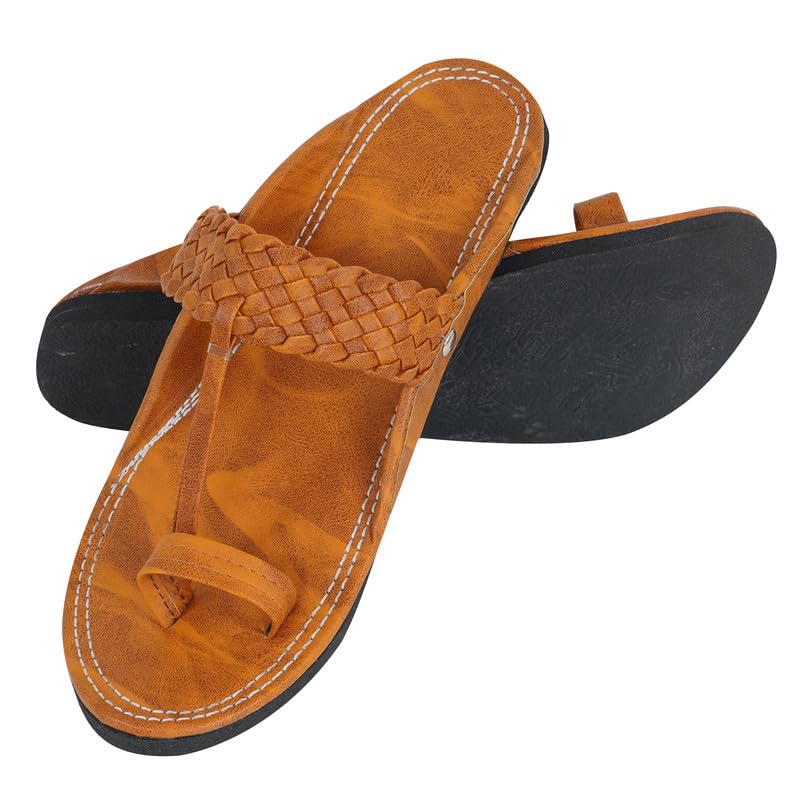 Image of DFR Ethnic Sandals For Boys Men, Comfortable Rajasthani Slippers