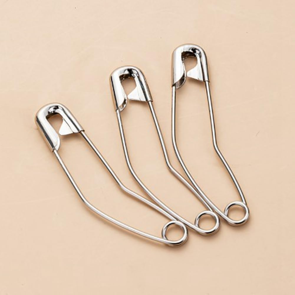 Juego de imperdibles curvados plateados, imperdibles de seguridad, resistentes a la corrosión, pasadores de seguridad, para accesorios de costura, 54 mm, 500 unidades