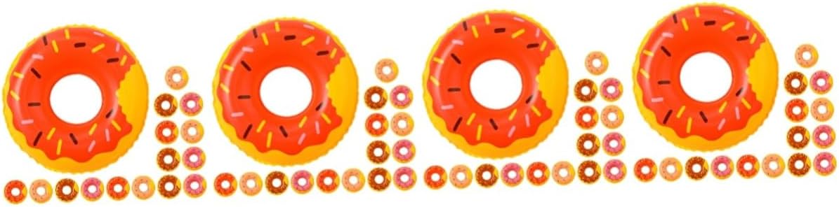 Garneck 5sets 16pcs Miniature Swim Ring Decor Cute Donut Bath for Realistic Pool Party Accessories Material for Bathtub Decoration Color Mix 16pcs*5