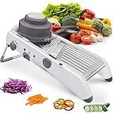 Mandoline Slicer for Kitchen 18 Types Food Slicer Mandolin Stainless Steel Adjustable Thickness Vegetable Chopper Grater for Potato Cheese Fruits Veggie Onion Cutter Julienne Slicer Waffle Fry Cutter
