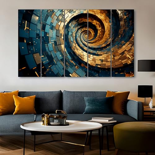 Image of The Castle Decor Abstract Modern Painting With Frame 5 Big Size (36x60) wall Art for Living Room,bedroom,drawing Room,hotels-wooden Framed-digital Painting