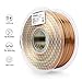 AMOLEN PLA Filament 1.75mm 3D Printer Filament, Silk PLA Filament Multicolor 1.75mm, 20% Real Metal Silk Rainbow 3D Printing Filament 1 kg