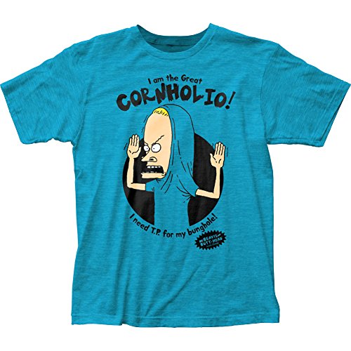 Beavis & Butt-Head The Great Cornholio Fitted Jersey tee (Medium) Turquoise