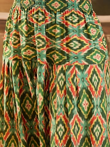 Image of EthnicJunction Women's Linen Floral Print Summer Wear Straight Short Kurti with Afghani Pant Set | Co Ord Set for Women Stylish | Fusion wear Women