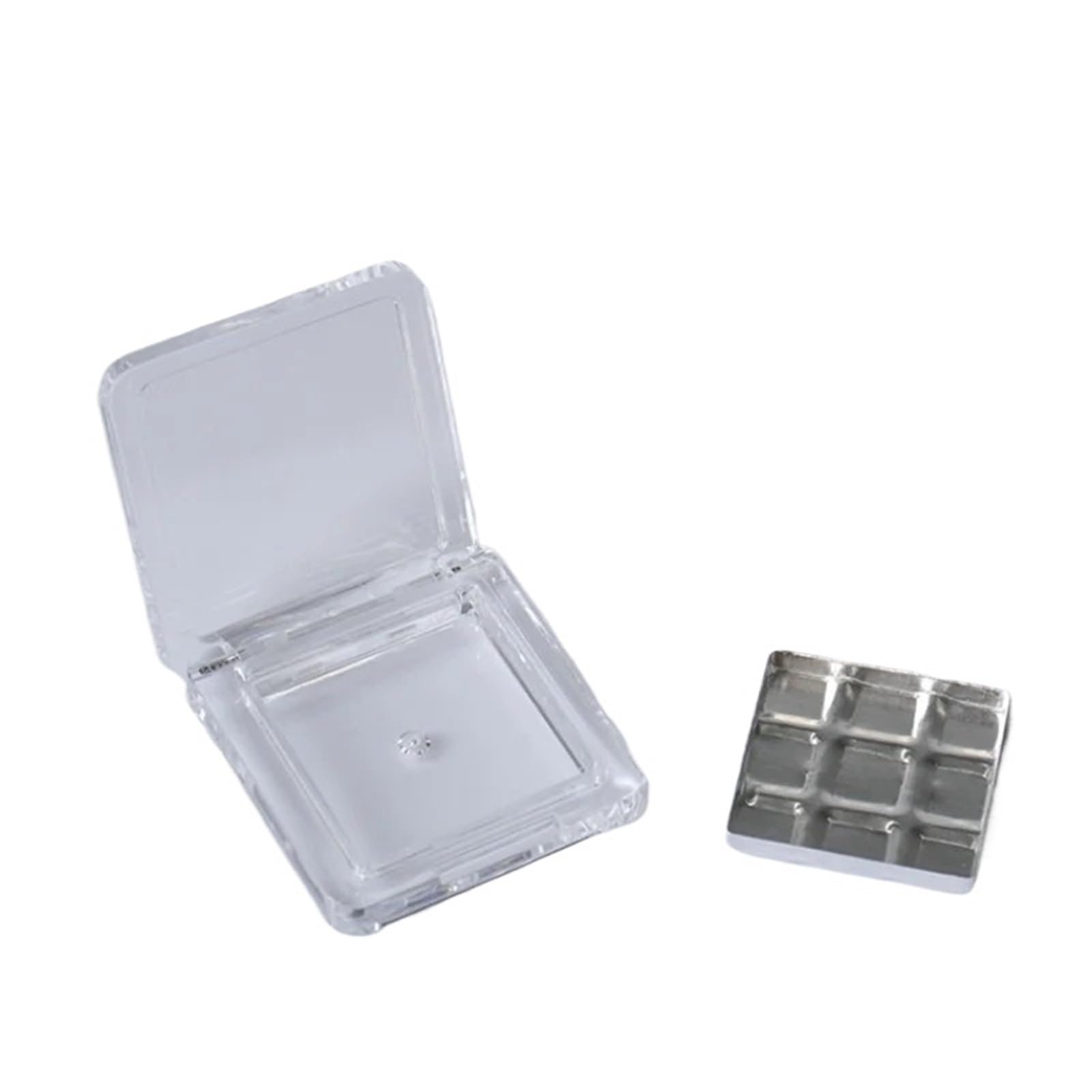 Paleta De Sombras De Ojos VacíA Caja de sombra de ojos Vacío claro, 10/50/100 Uds., 2g, colorete/resaltador/polvo, caja compacta con tapa, caja de muestra, contenedor de maquillaje(Square set,50pcs)