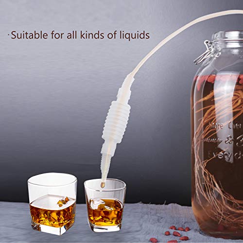 NATEE 2pcs 1,73m Siphon à Vin Tube Filtre Réutilisable Tuyau de Siphon en Plastique Qualité Alimentaire Fabrication de Bière, Filtrer de Vin Transparent - Image 3