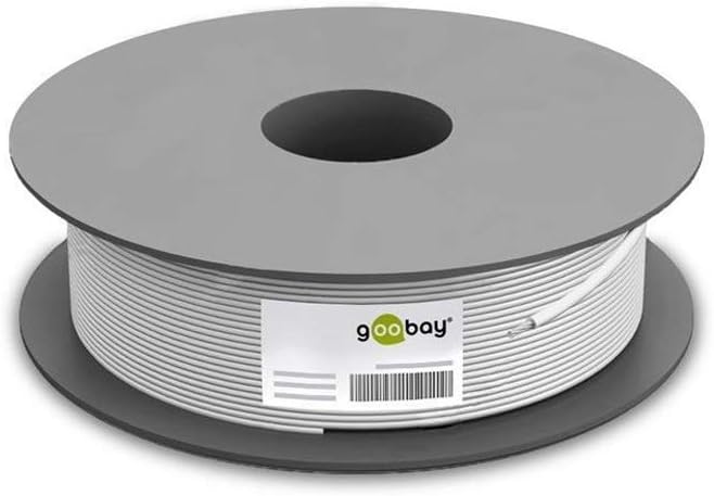 goobay 68466 CAT 6 Network Cable, U/UTP, Grey, 100m Cable Length