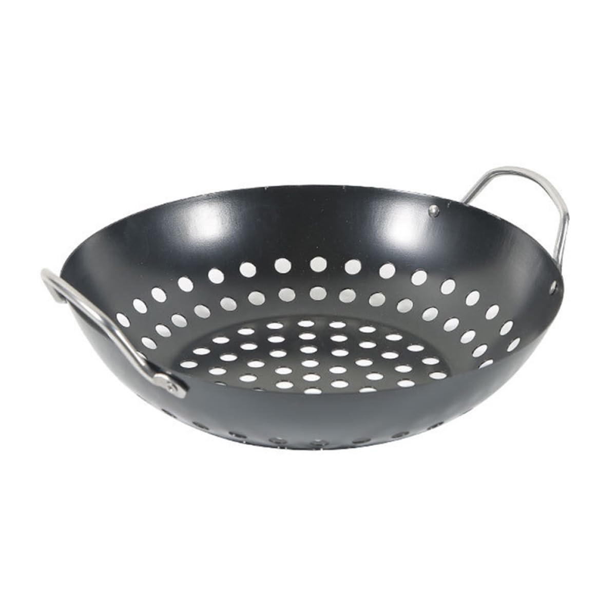 Didiseaon Cestello Resistente alla Ruggine per Grigliare le Verdure in Acciaio al Carbonio Design a Fori Grandi e Doppia Maniglia per Barbecue da Terrazzo