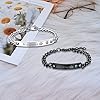 Maigendoo Damen Herren Pärchen Armbänder Edelstahl Paare Armbänd mit Gravur His Queen Her King Rostfreier Stahl Partner Armband Couple Armbänder für Liebhaber Lover Geschenke (Schwarz Silber) #2