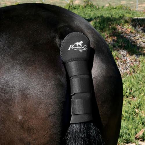 Image of PROFESSIONAL'S CHOICE Horse Tail Wrap with Padded Protection, Black | Non-Slip Tail Guard with Adjustable Fasteners, Universal Fit, Travel & Stall Use