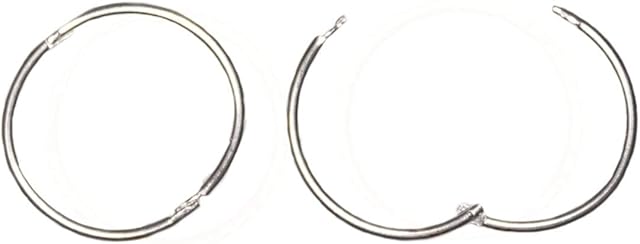 Pair of 925 Sterling silver hinged sleeper hoop earrings. 14mm across