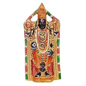 Purpledip Metalen muur opknoping Idol Tirpuathi Balaji: Meenakari Schilderij Collectibel Standbeeld voor Thuis Tempel…