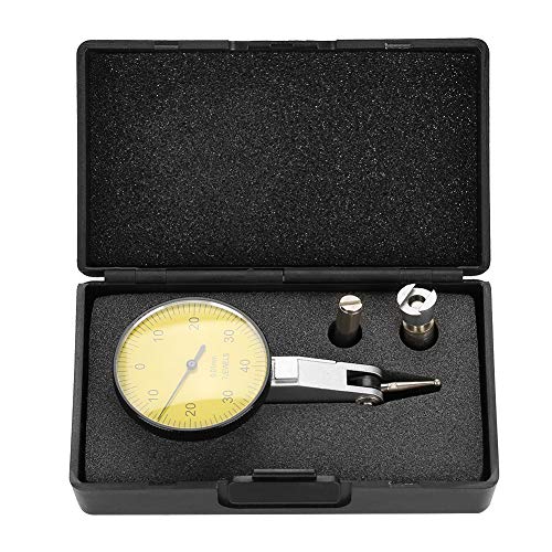 0.01mm Dial Test Indicator Gauge with 2 Steel Dovetail Clamps3/8'' and 5/32'' in Storage Case,Dial Test Measuring Instrument 180Â° Rotation,Precision Lever Dial Indicator Meter Tool Kit Gage