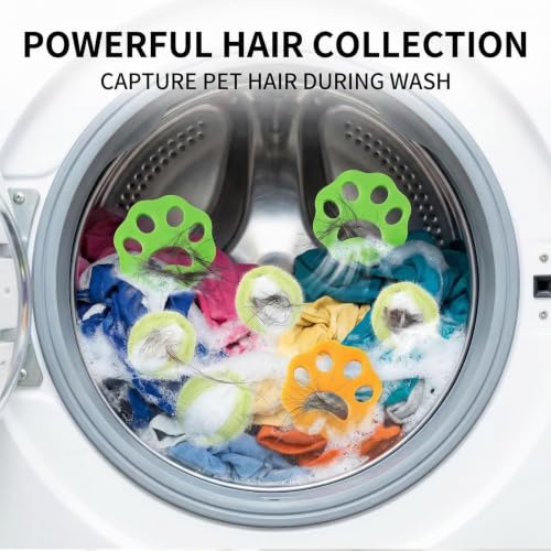 Image of 8 Pack Laundry Hair Remover Balls Pet Hair Catcher