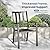 PHI VILLA 5 Piece Outdoor Dining Table Set for 4, 37” Square Metal Dining Table with Umbrella Hole & Stackable Steel Chairs for Patio, Deck, Yard