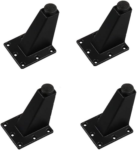 Hovico Juego de 4 patas de metal para muebles, patas de sofá negro mate de 4 pulgadas, patas de sofá de metal moderno, patas de repuesto para