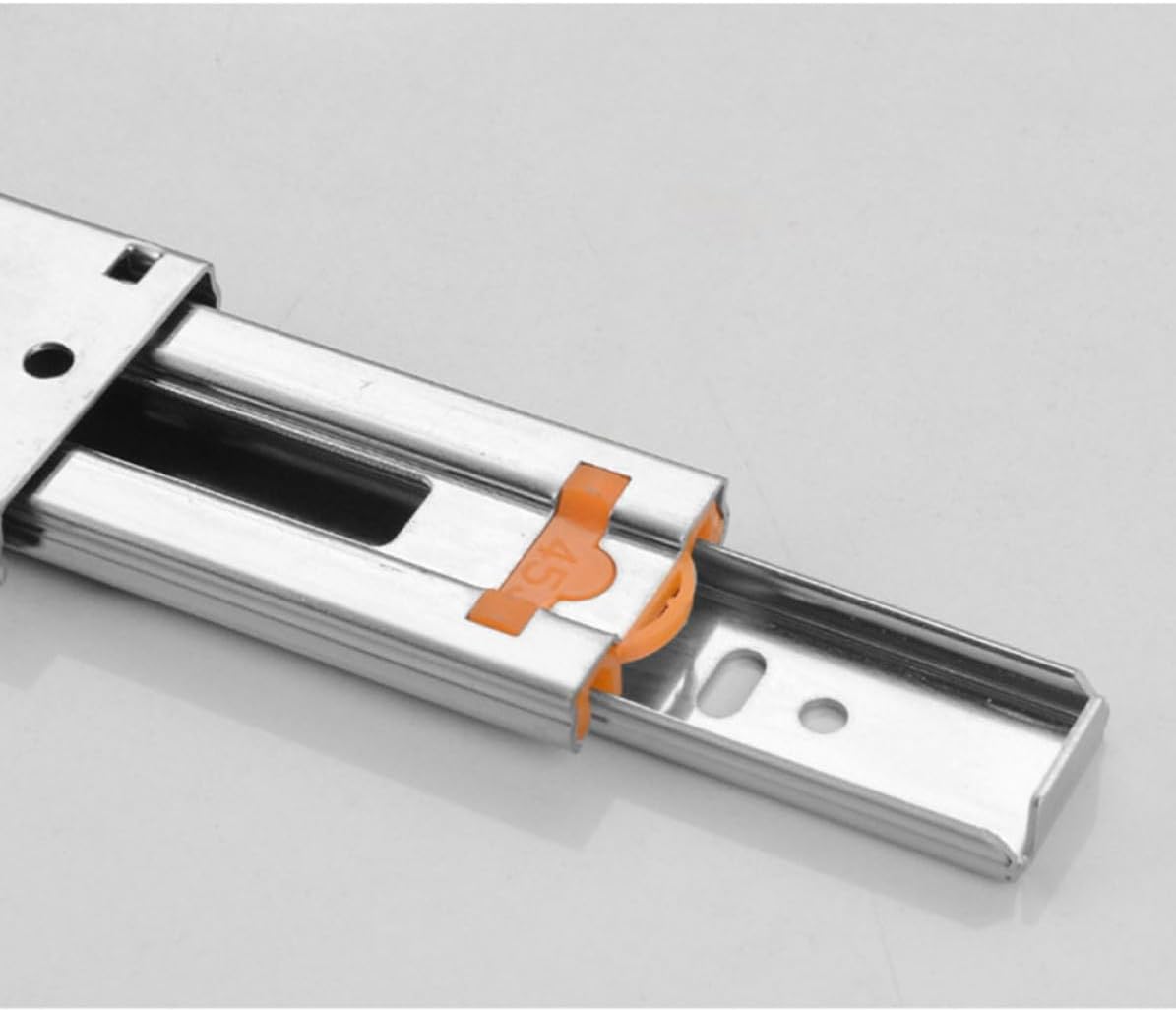 1 Pair Heavy Duty Drawer Slides 300mm Steel Bearing Slider with Anti-Trip Buckle and Automatic Return, Three Sections Guide Rail, Silent Double Row Ball Bearing Drawer Track