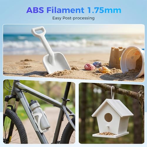 Image of Creality ABS Filament 1.75mm White 1KG, 3D Printer Filament, Excellent Resistance, Odorless Non-Toxic, Stability, Tough for Most 3D Printer