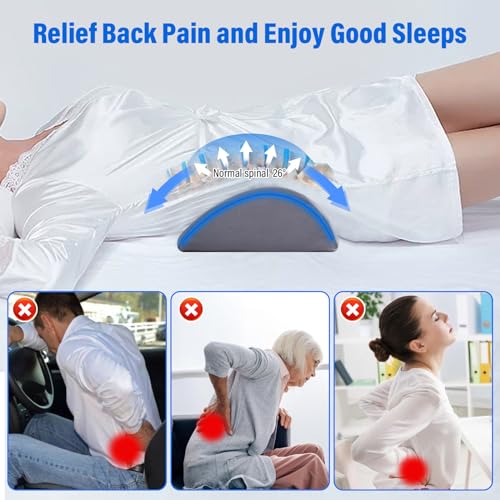 Fousupdt LUMBAR SUPPORT PILLOW FOR BED Memory Foam Back Pillow For Sleeping, Back Support Pillow For Lower Back Pain Relief, Lower Back Pillow For Sleeping, Lumbar Pillow thumb #3