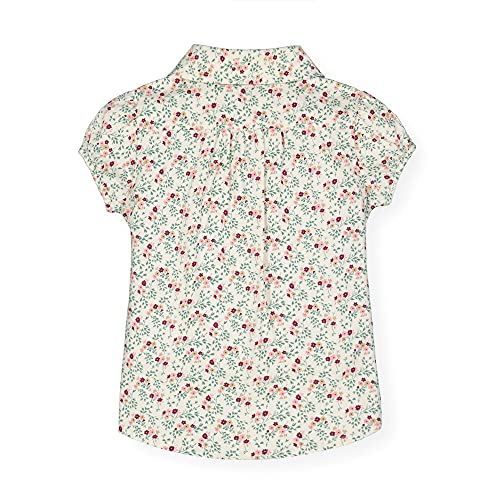 Hope & Henry Girls' Short Sleeve Ruffle Front Button Down Shirt With Puff Sleeves #TOP24