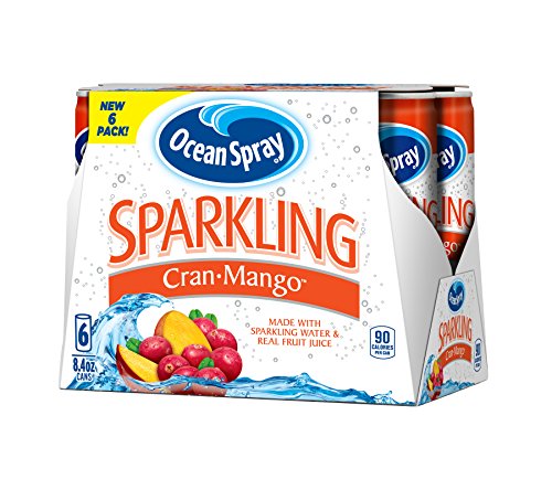 Ocean Spray Sparkling Juice, Cran-Mango, 8.4 Ounce Can (4 x 6-Pack)