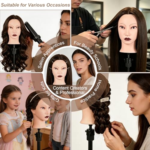 Tête de mannequin de 73,7 cm avec support de table et outils de tresse