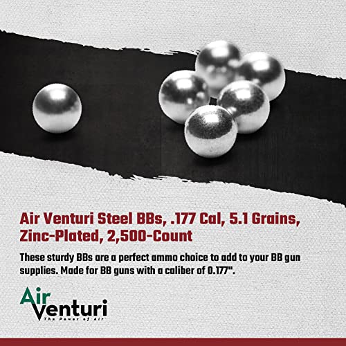 air venturi steel bbs 177 cal 51 grains zinc-plated 2500ctchrome