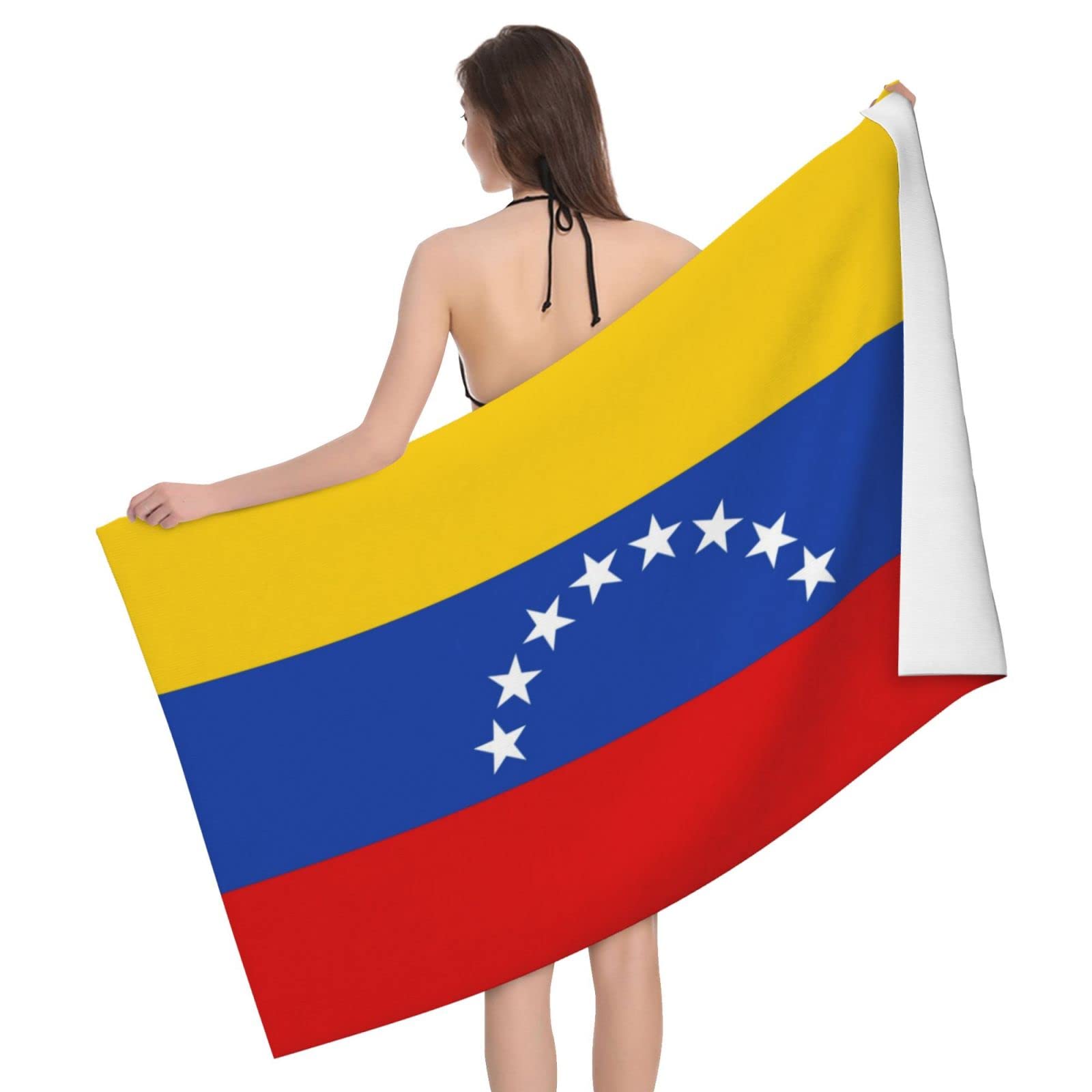 Lsjuee Flag of Venezuela Bath Towel Absorb Water Quick Dry Bath Towel, for Beach, Swimming Pool, Camping