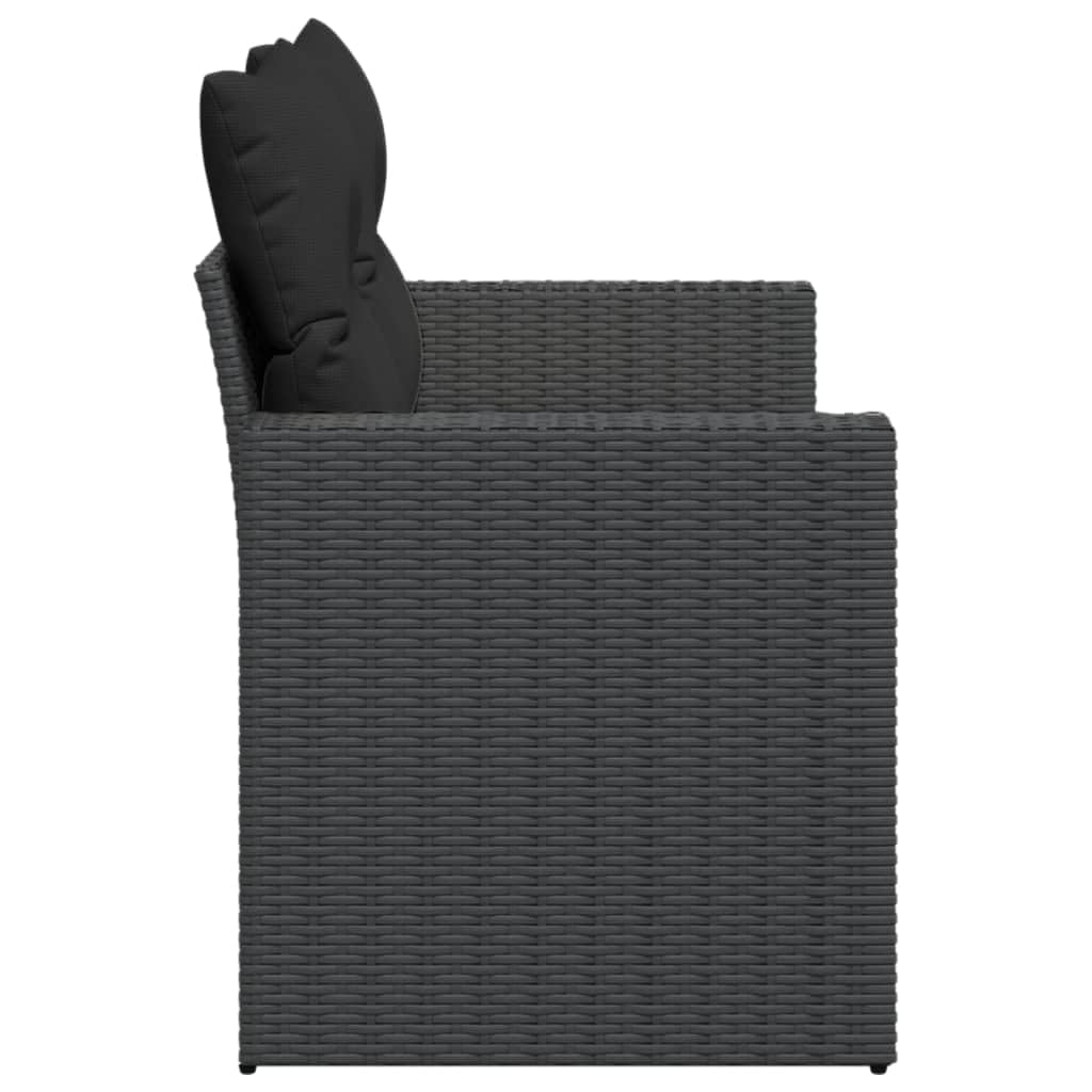 Divano da Esterno 2 posti Divanetti Esterni da Giardino Salotto da Giardino Esterno Divanetti Esterno in Polyrattan-Nero-2 Posti-2
