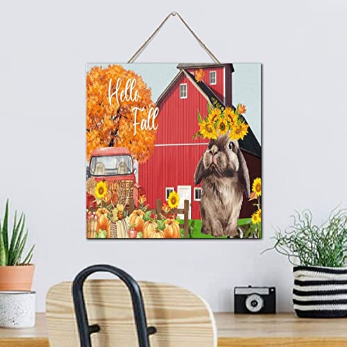 Décoration murale en bois avec dictons Hello Fall pour bureau - 5