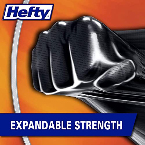 Image of Hefty Ultra Strong Multipurpose Trash Bags, Black Large Flexible with Drawstring, White Pine Breeze Scent, 30 Gallon, 25 Count Per Pack (Pack of 4)