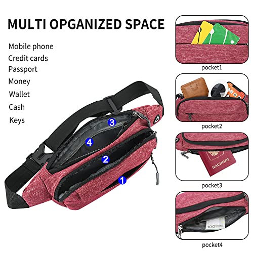 Bauchtasche Gürteltasche für Herren Damen Hüfttasche Sport Wasserdicht Stylisch Hip Bum Waist Fanny Pack für Outdoor Reise Wandern Hundetraining