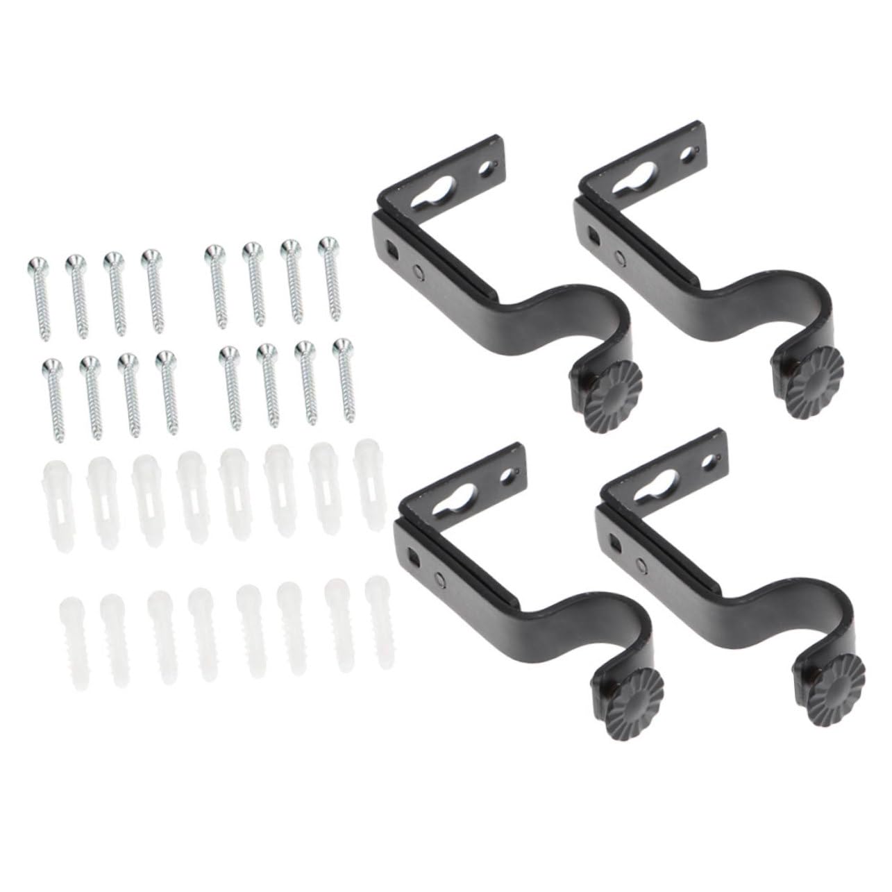 MAGICLULU Lot de 16 Supports De Tringle À Rideau Robustes en Métal Noir