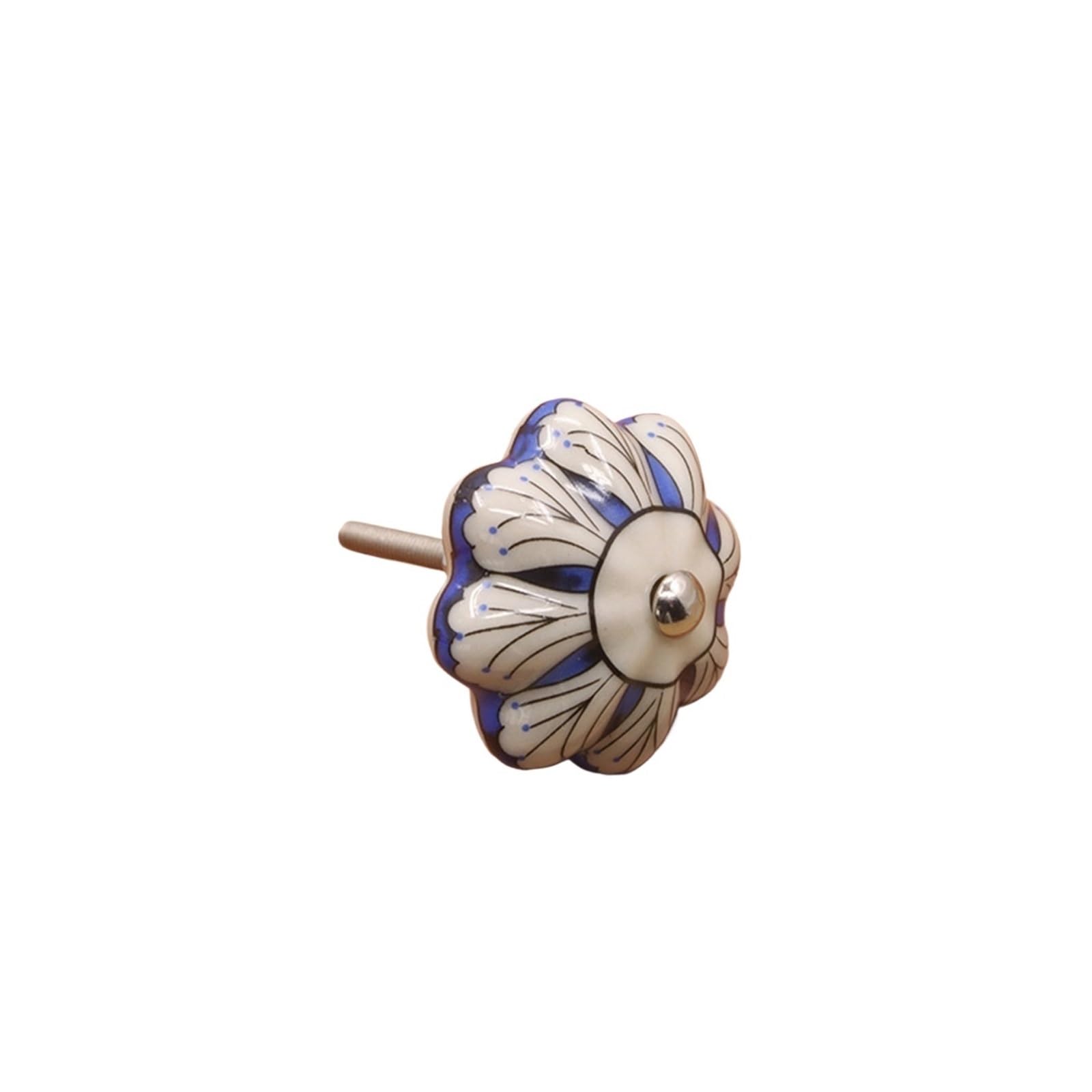 GNYVZXPLQ Ceramic Handle Drawer Knobs, 6 Pcs Ceramic Drawer Knobs 1 Hole for Cabinet Closet Cupboard Furniture Wardrobe