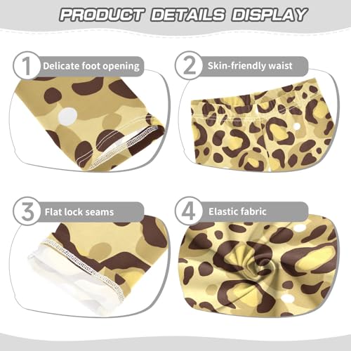 Yellow Leopard Girls Leggings Soft Stretch Workout Yoga Dance Pants for Kids Casual Tights3