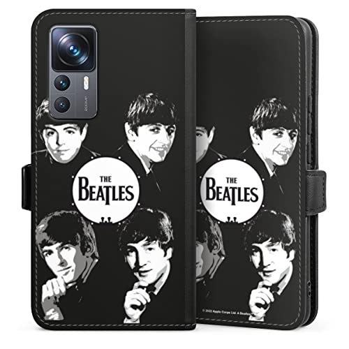 Etui Compatible avec Xiaomi 12T 5G Etui Folio Etui magnetique The Beatles Logo Black & White - Les Beatles, Paul McCartney, John Lennon, RIngo Starr, George Harrison Etui Compatible avec Xiaomi 12T 5G Etui Folio Etui magnetique The Beatles Logo Black & White