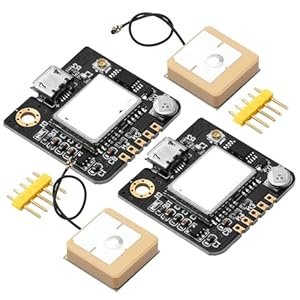 2Pack GPS Module, NEO-6M Navigation Positioning, Arduino GPS for Drone Microcontroller, High Sensitivity Receiver with Antenna, Compatible with 51 Microcontroller STM32 Arduino UNO R3