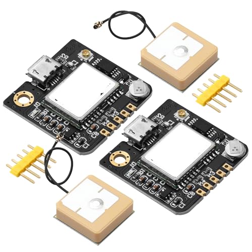 2Pack GPS Module, NEO-6M Navigation Positioning, Arduino GPS for Drone Microcontroller, High Sensitivity Receiver with Antenna, Compatible with 51 Microcontroller STM32 Arduino UNO R3