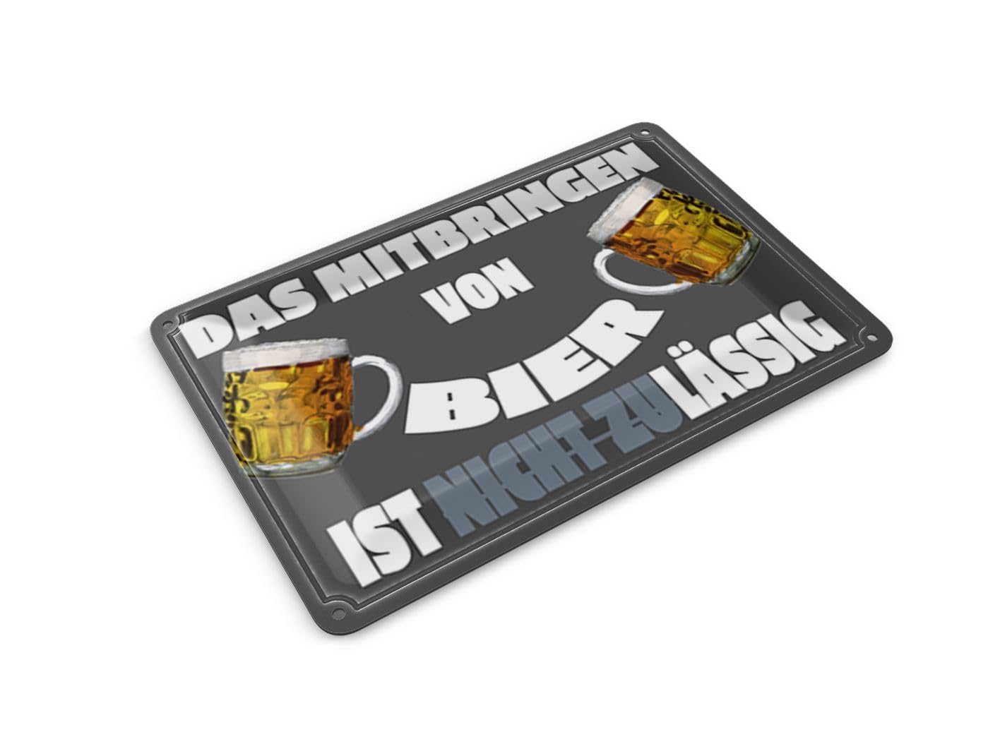Femer Tin Postcard Alcohol 14 x 10 cm Bring Beer Allowed Decorative Sign
