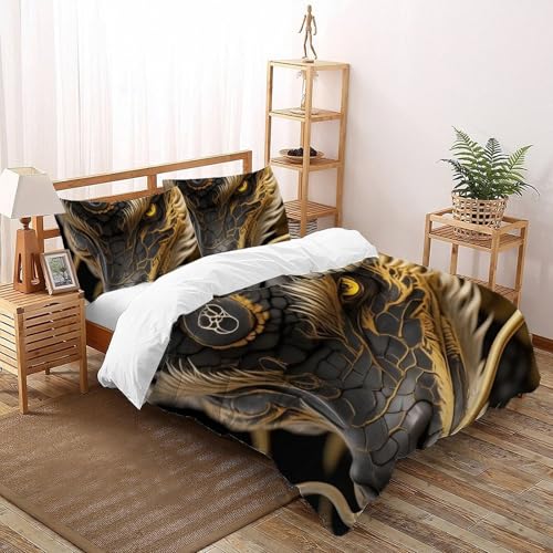 Housse de couette double fermeture éclair dragon et animaux - 2