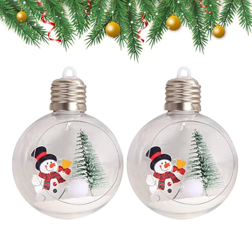 Decorazioni luminose a forma di palla di Natale, ornamento di Natale, ornamento decorativo da appendere per decorazioni natalizie, set di 2 decorazioni per albero di Natale